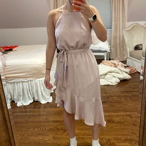 Brand new with tags blush satin midi express dress